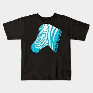 Ehlers Danlos Rare Disease Awareness Zebra Strong Turquoise Kids T-Shirt